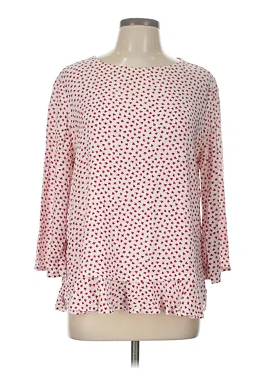 Pre-owned Beachlunchlounge 3/4 Sleeve Blouse In Red