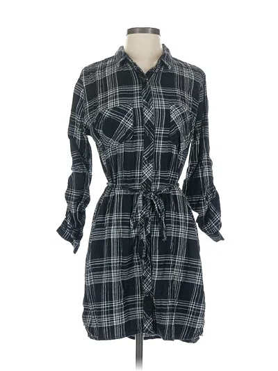 Pre-owned Beachlunchlounge 3/4 Sleeve Button Down Shirt In Black