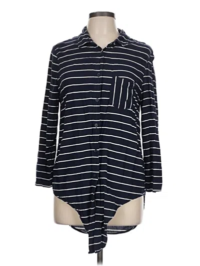 Pre-owned Beachlunchlounge 3/4 Sleeve Button Down Shirt In Blue