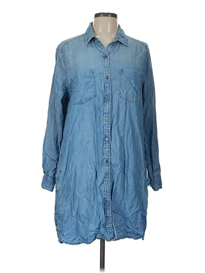 Pre-owned Beachlunchlounge 3/4 Sleeve Button Down Shirt In Blue