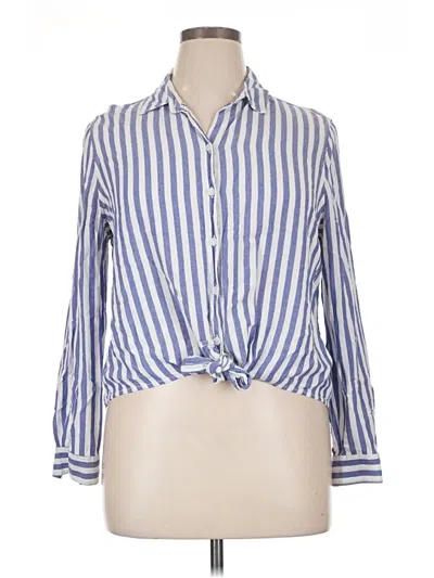 Pre-owned Beachlunchlounge 3/4 Sleeve Button Down Shirt In Blue