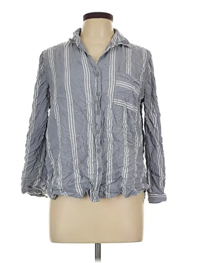 Pre-owned Beachlunchlounge 3/4 Sleeve Button Down Shirt In Gray