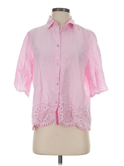 Pre-owned Beachlunchlounge 3/4 Sleeve Button Down Shirt In Pink