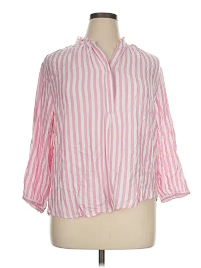 Pre-owned Beachlunchlounge 3/4 Sleeve Button Down Shirt In Pink