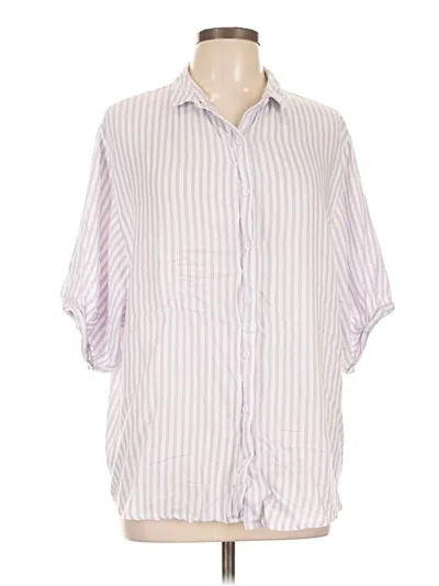 Pre-owned Beachlunchlounge 3/4 Sleeve Button Down Shirt In Purple
