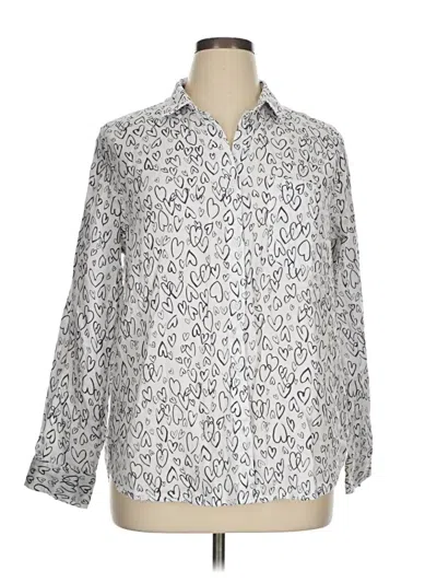 Pre-owned Beachlunchlounge 3/4 Sleeve Button Down Shirt In Silver