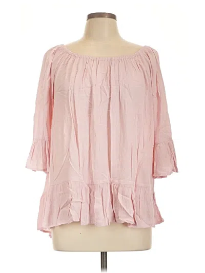 Pre-owned Beachlunchlounge 3/4 Sleeve T-shirt In Pink