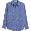 Beachlunchlounge Alessia Print Shirt In Cerulean Daisy