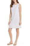 Beachlunchlounge Alina Stripe Linen & Cotton Shift Dress In Khaki