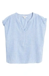 BEACHLUNCHLOUNGE ANA STRIPE LINEN & COTTON TOP