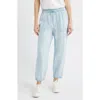 Beachlunchlounge Andi Chambray Drawstring Joggers In Blue