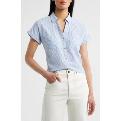 Beachlunchlounge Archie Stripe Short Sleeve Button-up Shirt