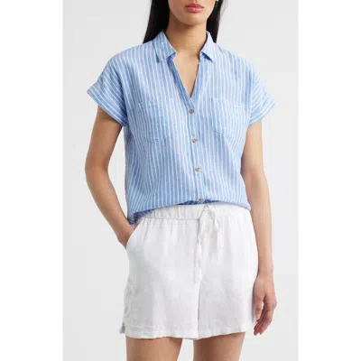 Beachlunchlounge Archie Stripe Short Sleeve Button-up Shirt