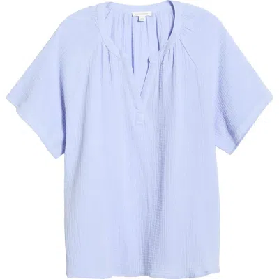 Beachlunchlounge Artina Short Sleeve Blouse In Blue