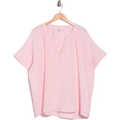 Beachlunchlounge Artina Short Sleeve Blouse In Pink