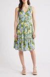 Beachlunchlounge Bella Dot Print Tiered Dress In Lemon Drop
