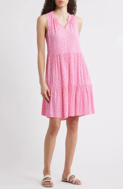 Beachlunchlounge Bella Dot Print Tiered Dress In Spots Rose