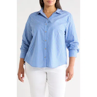 Beachlunchlounge Bentley Stripe Cotton Button-up Shirt In Multi