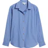 Beachlunchlounge Bentley Stripe Long Sleeve Cotton Button-up Shirt In Blue