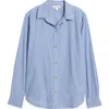 Beachlunchlounge Bentley Stripe Long Sleeve Cotton Button-up Shirt In Blue