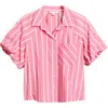 Beachlunchlounge Biance Bubble Sleeve Button-up Top In Multi