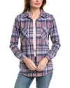 Beachlunchlounge Button Front Shirt Jacket In Blue