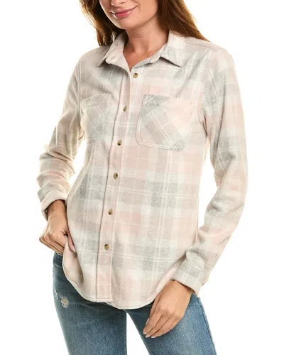 Beachlunchlounge Button Front Shirt Jacket In Grey