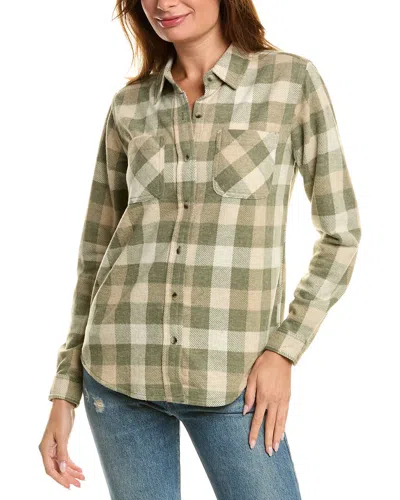 Beachlunchlounge Button Front Shirt Jacket In Green