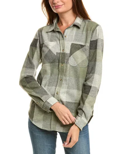Beachlunchlounge Button Front Shirt Jacket In Green