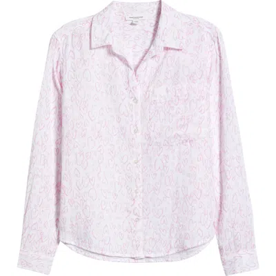 Beachlunchlounge Cam Cotton Gauze Button-up Shirt In Love Is Blind