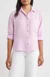 Beachlunchlounge Cameletta Cotton Gauze Button-up Shirt In Pink