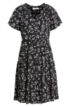 BEACHLUNCHLOUNGE CAMILA FLORAL FLUTTER SLEEVE DRESS