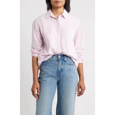 Beachlunchlounge Cammi Cotton Button-up Shirt In Pink