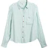 Beachlunchlounge Candace Stripe Button-up Shirt In Blue