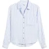 Beachlunchlounge Candace Stripe Button-up Shirt In Blue