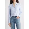 Beachlunchlounge Candace Stripe Button-up Shirt In Blue