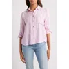 Beachlunchlounge Candace Stripe Button-up Shirt In Pink
