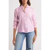 Beachlunchlounge Candace Stripe Button-up Shirt In Blue
