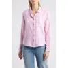Beachlunchlounge Candace Stripe Button-up Shirt In Pink