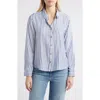 Beachlunchlounge Candace Stripe Button-up Shirt In Starry Night