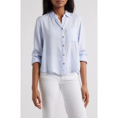 Beachlunchlounge Candace Stripe Button-up Shirt In White