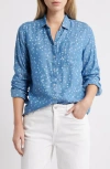Beachlunchlounge Cassie Chambray Button-up Shirt In Animal Print