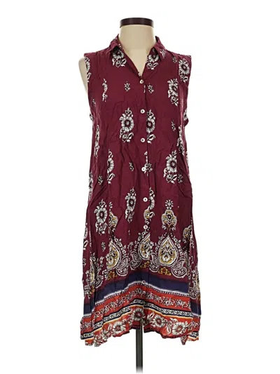 Pre-owned Beachlunchlounge Casual Dress In Burgundy