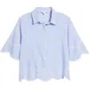 Beachlunchlounge Clo Eyelet Border Button-up Shirt In Lake House