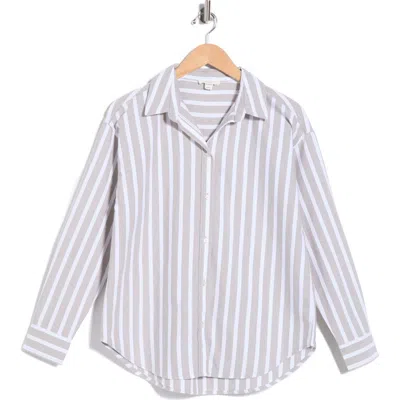 Beachlunchlounge Cidney Oversize Cotton Button-up Shirt In Earthy Sage