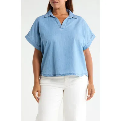 Beachlunchlounge Cinthia Cotton Top In Blue