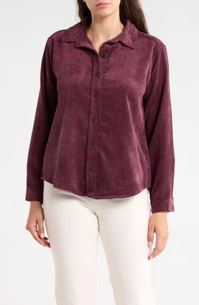 Beachlunchlounge Collins Corduroy Shirt In Purple