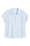 Beachlunchlounge Darby Short Sleeve Button-up Shirt In Blue