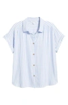 Beachlunchlounge Darby Short Sleeve Button-up Shirt In Blue