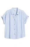 Beachlunchlounge Darby Short Sleeve Button-up Shirt In Blue